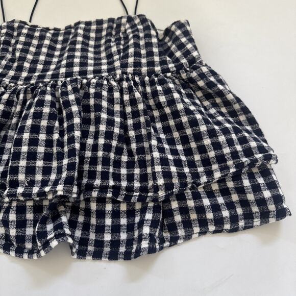 Urban Outfitters Cropped Baby Doll Style Shirt Women Medium Checkered - Picture 2 of 8